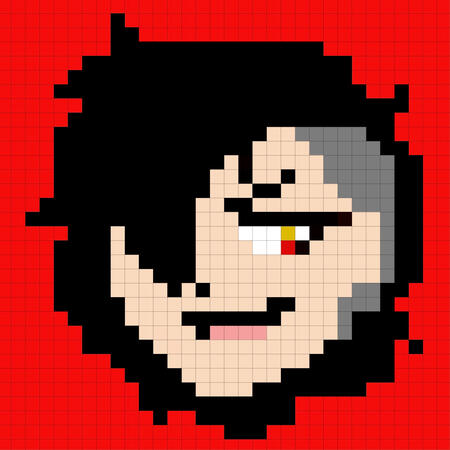Pixel headshot for crochet square
